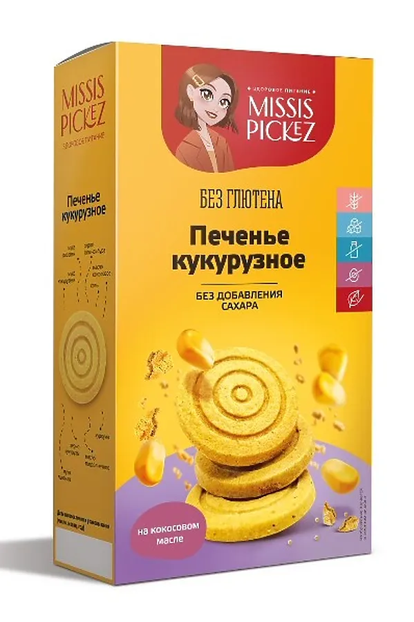 Печенье песочное Кукурузное Missis Pickez 100г ЭКО-ПРОДУКТЫ, - - фото 2