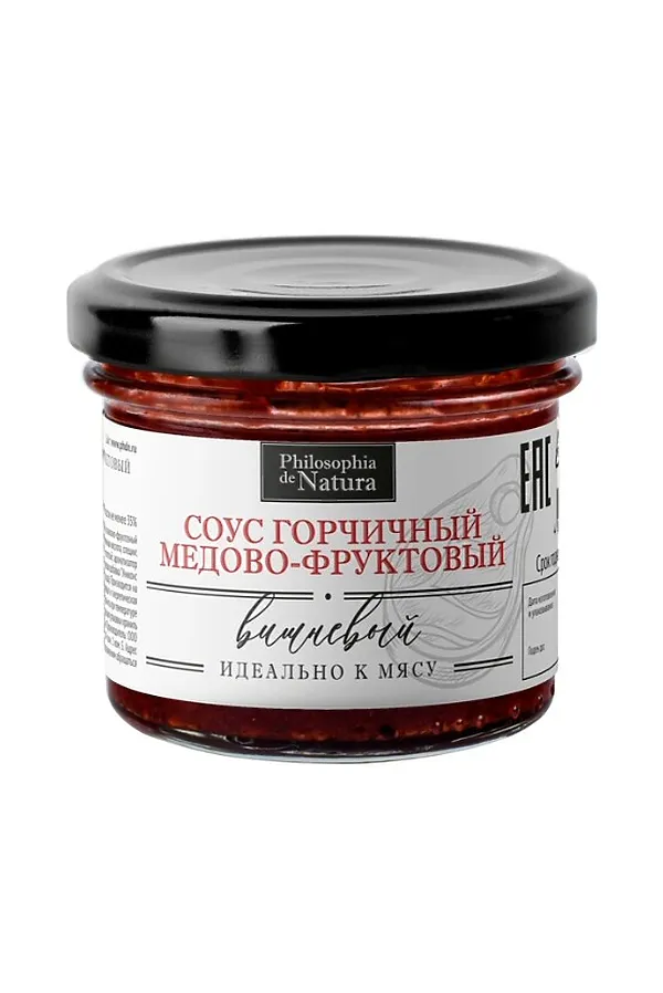 Соус "Вишнёвый" к мясу, горчичный медово-фруктовый, стекло 100г ЭКО-ПРОДУКТЫ, - - фото 2