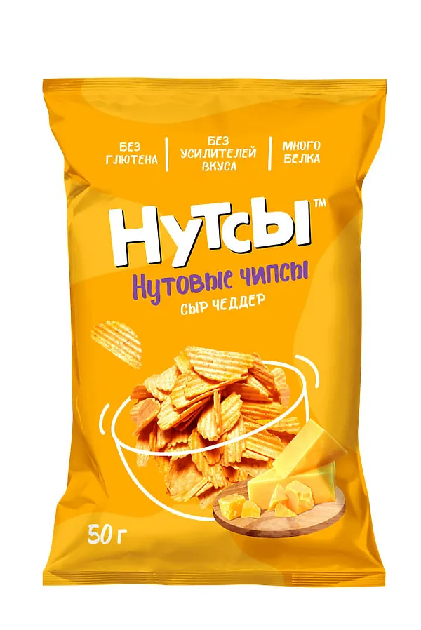 Чипсы нутовые Сыр Чеддер "Нутсы" безглютеновые 50г ЭКО-ПРОДУКТЫ, - - фото 2