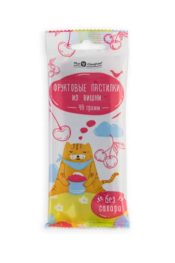 Пастилки фруктовые "Котики" Вишня 40г ЭКО-ПРОДУКТЫ, - - фото 2