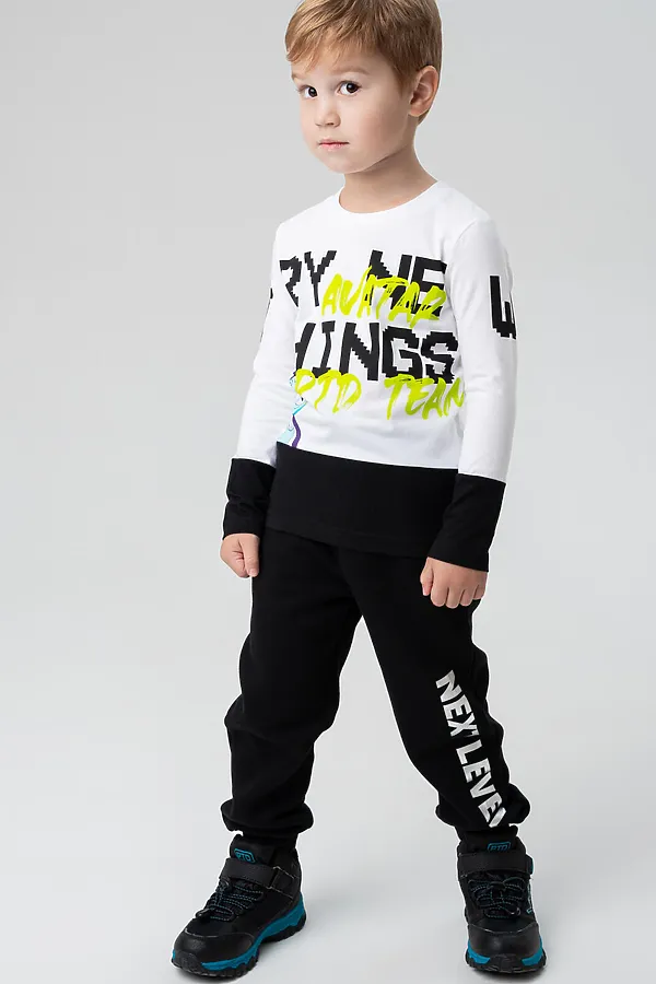 Лонгслив PLAYTODAY, белый,черный - фото 2