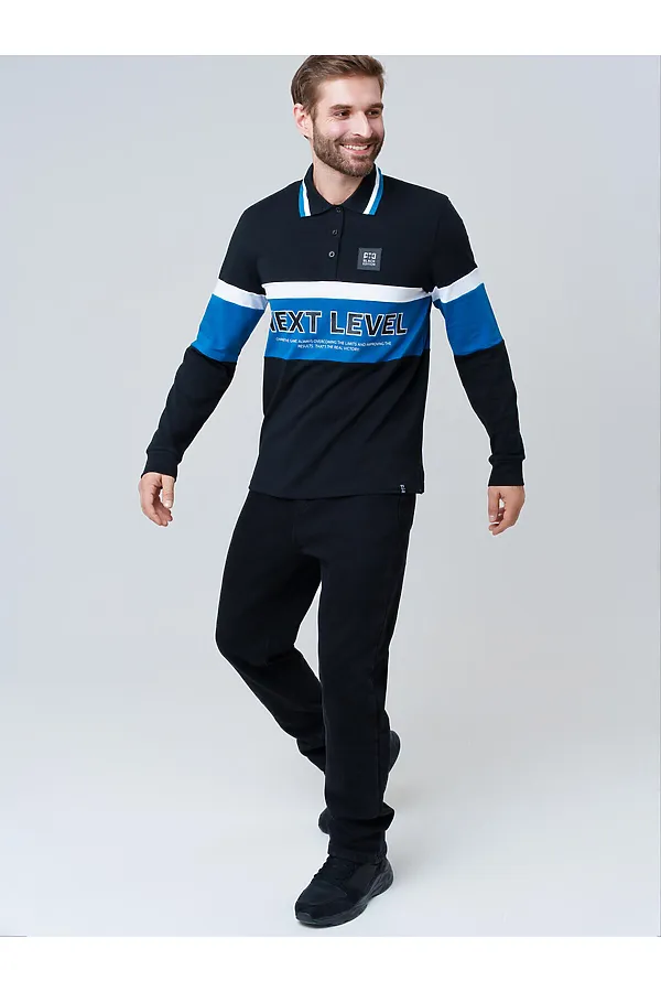 Поло PLAYTODAY, черный,тёмно-синий - фото 2