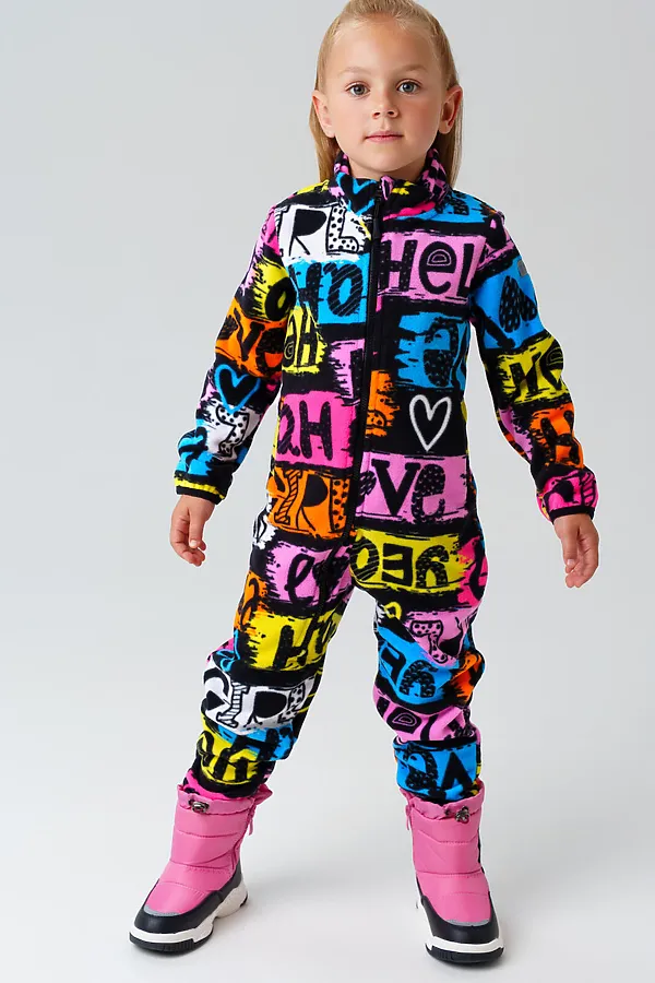 Комбинезон трикотажный для девочек PLAYTODAY, разноцветный - фото 2