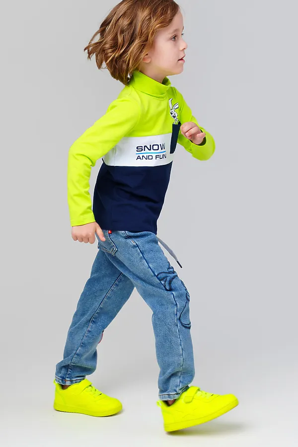 Водолазка PLAYTODAY, белый,ярко-зеленый,тёмно-синий - фото 2