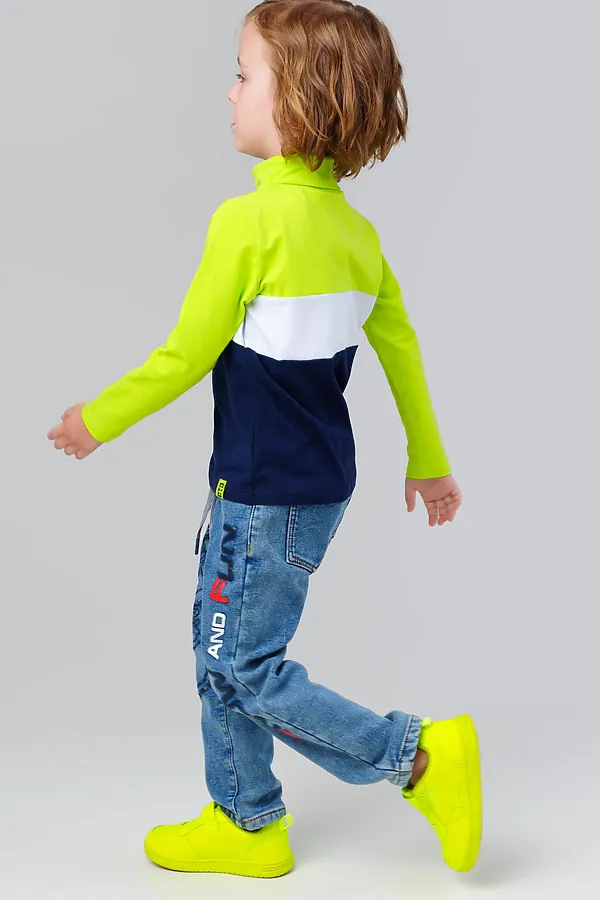 Водолазка PLAYTODAY, белый,ярко-зеленый,тёмно-синий - фото 2