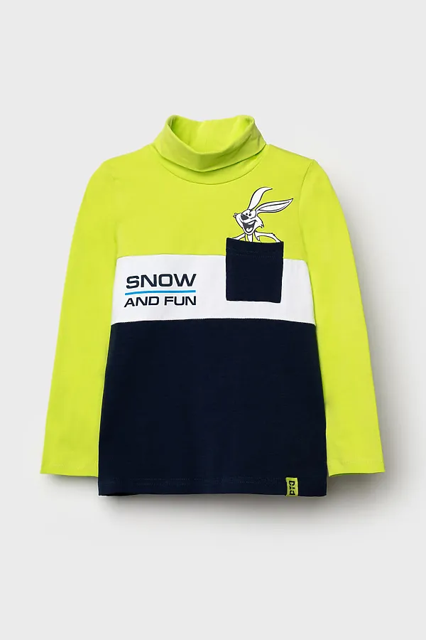 Водолазка PLAYTODAY, белый,ярко-зеленый,тёмно-синий - фото 2