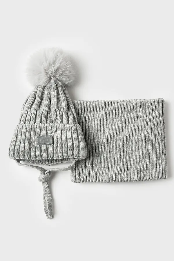 Комплект (Шапка+Снуд) PLAYTODAY, серый - фото 2