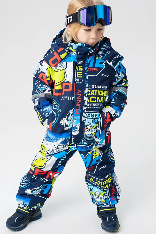 Маска горнолыжная PLAYTODAY, черный,синий - фото 2