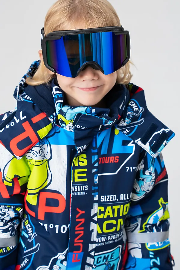 Маска горнолыжная PLAYTODAY, черный,синий - фото 2