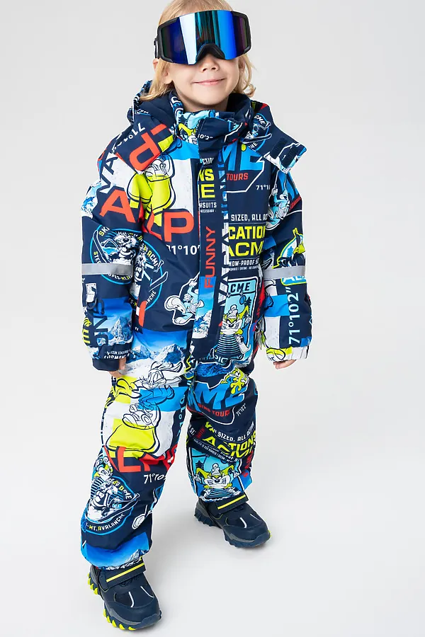 Маска горнолыжная PLAYTODAY, черный,синий - фото 2