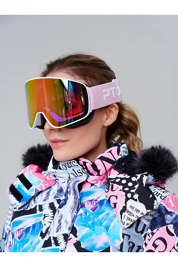 Маска горнолыжная PLAYTODAY, розовый - фото 2