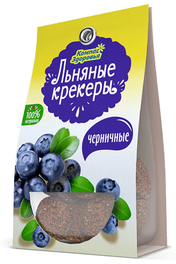 Крекеры льняные с черникой 50г ЭКО-ПРОДУКТЫ, - - фото 2