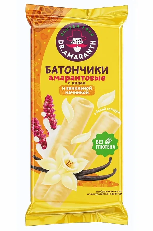 Батончики амарантовые в глазури какао и ваниль Dr. Amaranth 19г ЭКО-ПРОДУКТЫ, - - фото 2