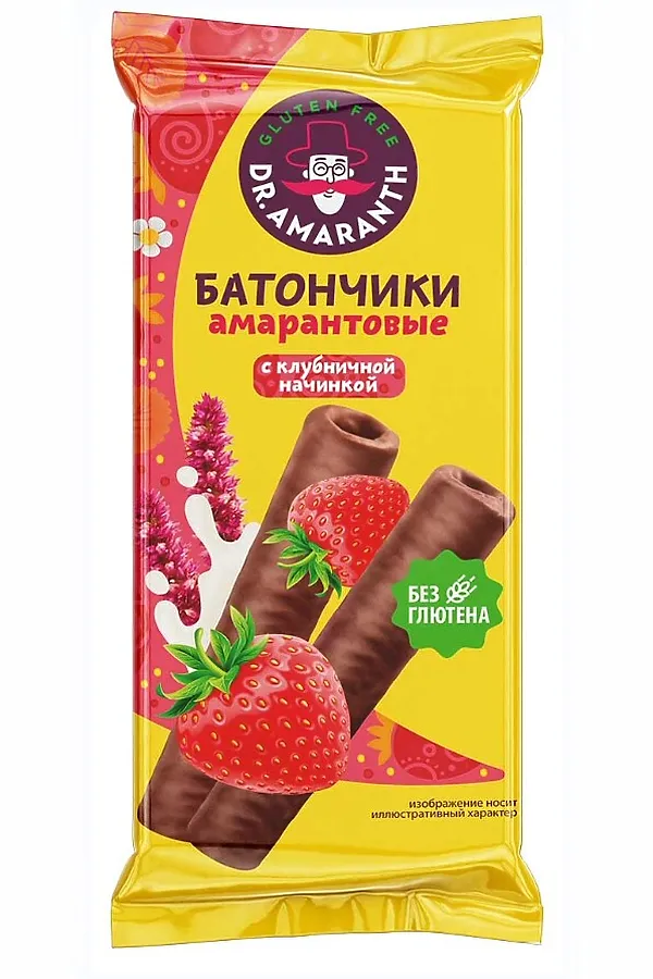 Батончики амарантовые в глазури клубника Dr. Amaranth 19г ЭКО-ПРОДУКТЫ, - - фото 2