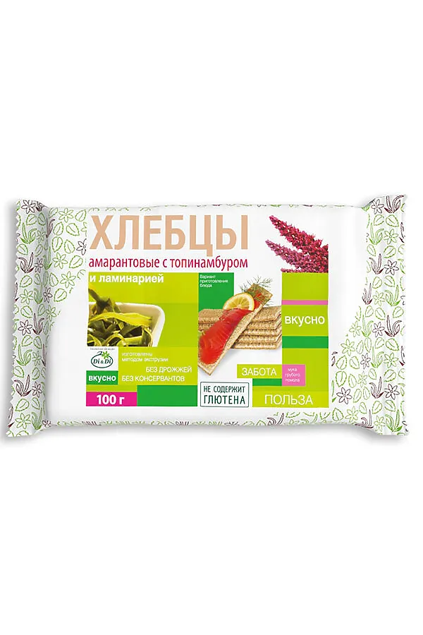 Хлебцы амарантовые c ламинарией 100г ЭКО-ПРОДУКТЫ, - - фото 2