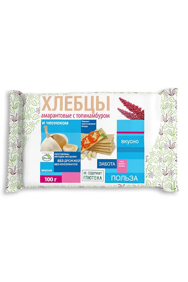 Хлебцы амарантовые c чесноком 100г ЭКО-ПРОДУКТЫ, - - фото 2