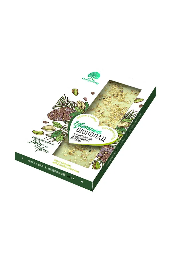Шоколад цветной (белый) с Фисташкой и кедром 100г ЭКО-ПРОДУКТЫ, - - фото 2