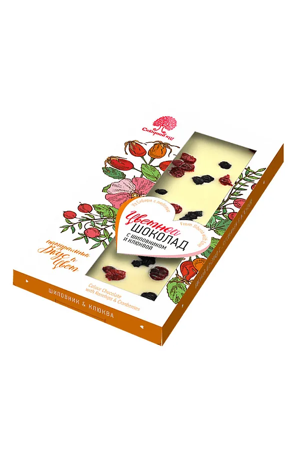 Шоколад цветной (белый) с Шиповником и клюквой 100г ЭКО-ПРОДУКТЫ, - - фото 2