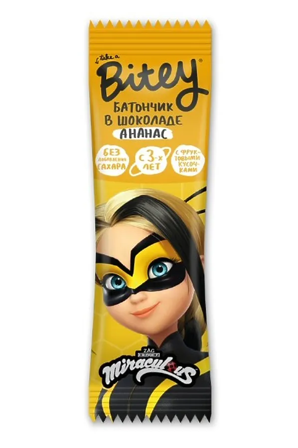 Батончик Bitey "Ананас" в шоколаде 35гр ЭКО-ПРОДУКТЫ, - - фото 2