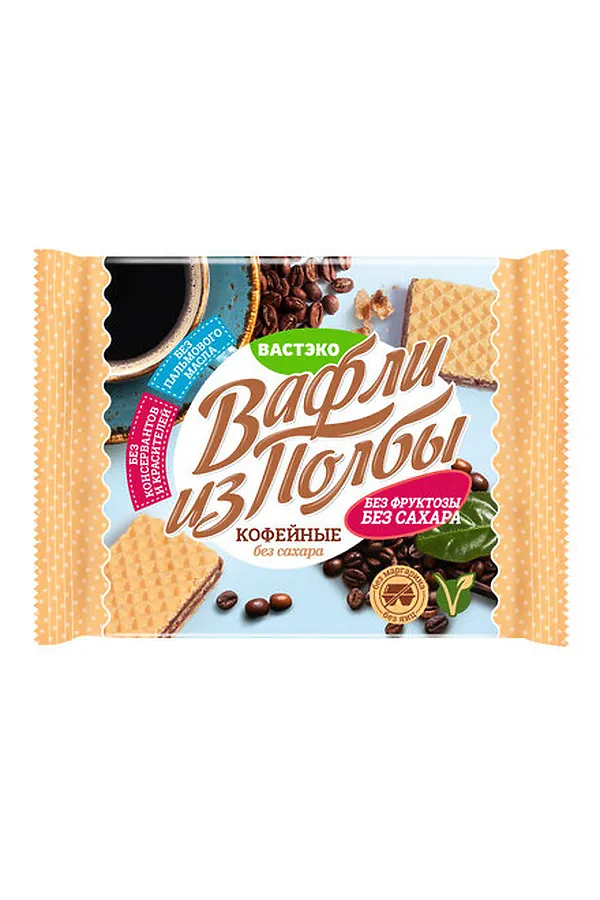 Вафли из Полбы Кофейные Квадрат без сахара 45г ЭКО-ПРОДУКТЫ, - - фото 2