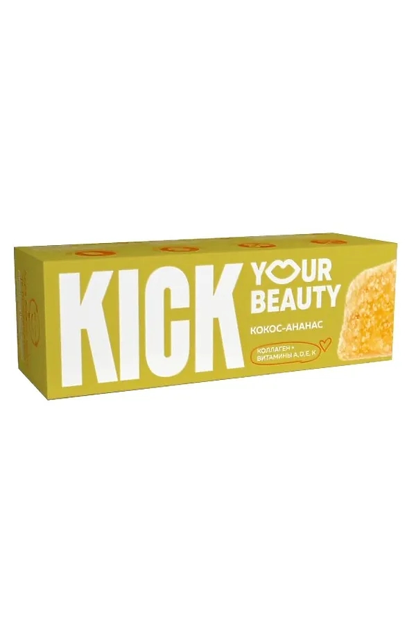Батончик "KICK beauty" кокос-ананас, коллаген и витамины без сахара 38г ЭКО-ПРОДУКТЫ, - - фото 2