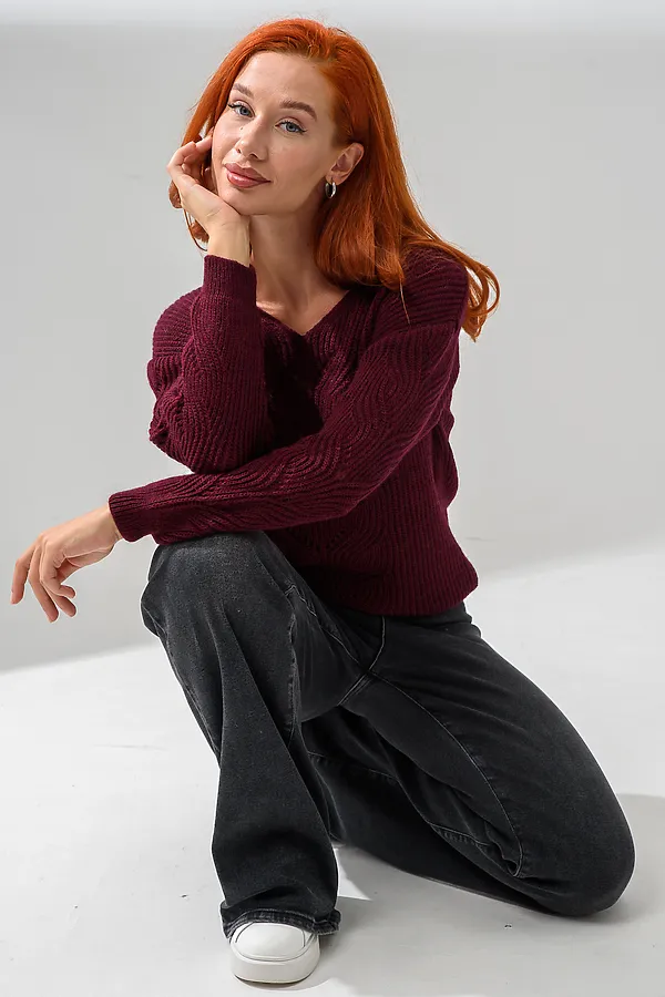 Джемпер 84503 НАТАЛИ, бордовый - фото 2