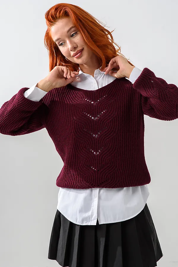 Джемпер 84503 НАТАЛИ, бордовый - фото 2