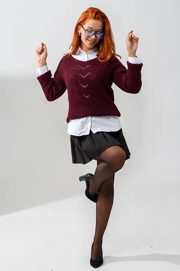 Джемпер 84503 НАТАЛИ, бордовый - фото 2