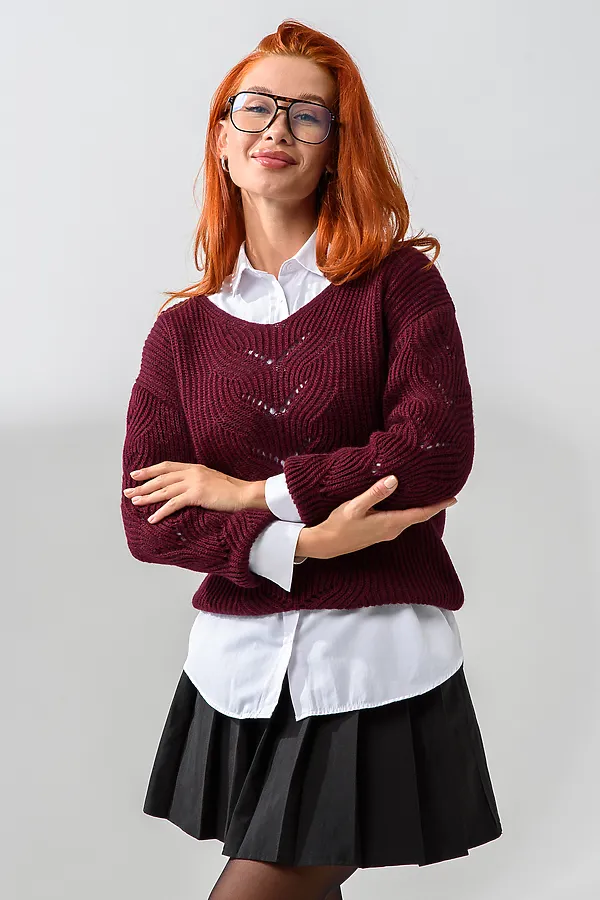 Джемпер 84503 НАТАЛИ, бордовый - фото 2