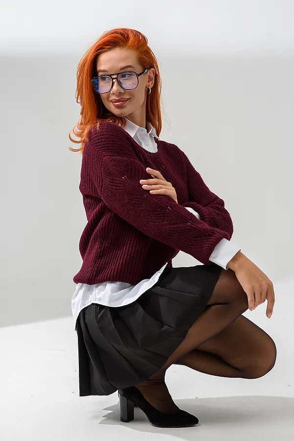 Джемпер 84503 НАТАЛИ, бордовый - фото 2