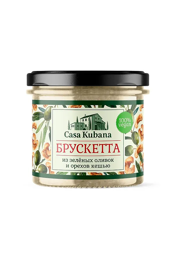 Брускетта из зеленых оливок с кешью, стекло 90г ЭКО-ПРОДУКТЫ, - - фото 2