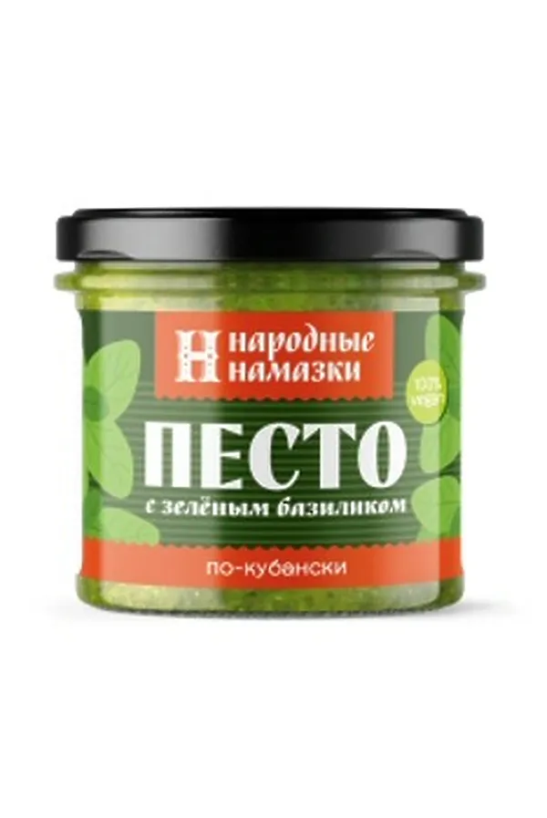 Паста народная намазка "Песто с зеленым базиликом по-кубански" 90г ЭКО-ПРОДУКТЫ, - - фото 2