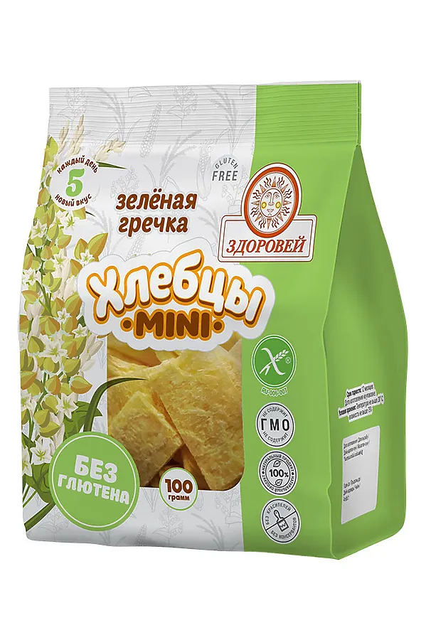 Завтрак сухой "Хлебцы зеленой гречки МИНИ" 100г ЭКО-ПРОДУКТЫ, - - фото 2