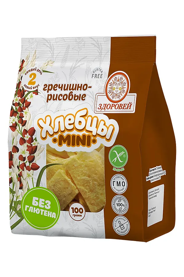 Завтрак сухой "Хлебцы хрустящие гречишно-рисовые МИНИ" 100г ЭКО-ПРОДУКТЫ, - - фото 2