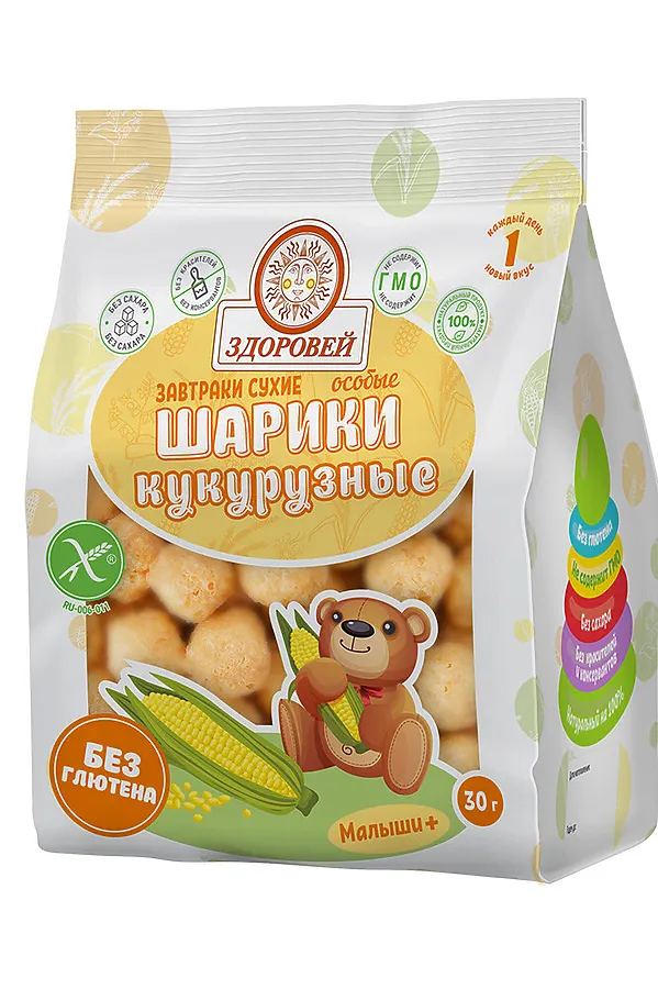 Завтрак сухой "Шарики особые кукурузные" 30г ЭКО-ПРОДУКТЫ, - - фото 2