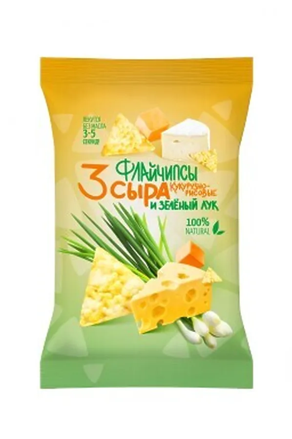 Флайчипсы кукурузно-рисовые 3 сыра и зеленый лук 40г ЭКО-ПРОДУКТЫ, - - фото 2
