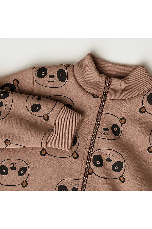 Куртка футер 3х нитка начёс YOULALA, коричневый - фото 2