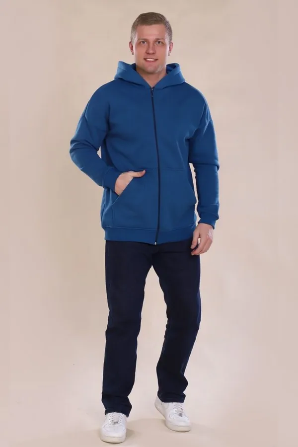 Толстовка 889 с начёсом Zipper НАТАЛИ, индиго - фото 2