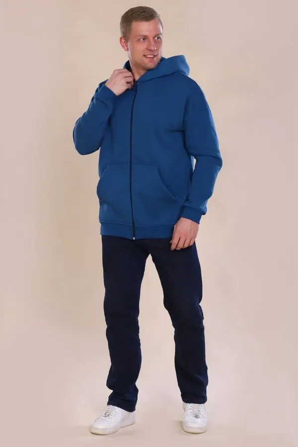 Толстовка 889 с начёсом Zipper НАТАЛИ, индиго - фото 2