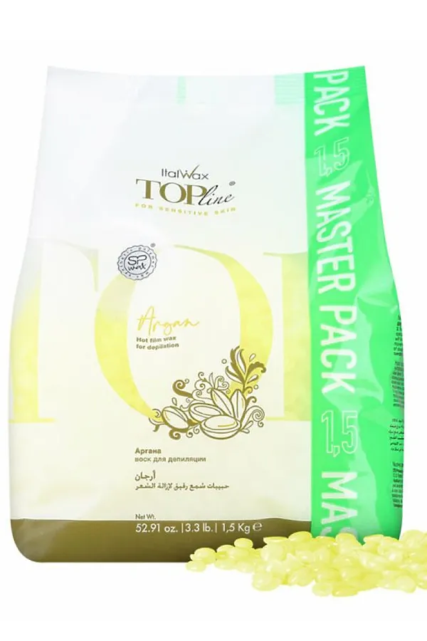 Ital Wax Line Воск горячий плёночный для депиляции в гранулах / Top Line For Sensitive Skin Argan, 1,5 кг KRISTALLER, argan - фото 2
