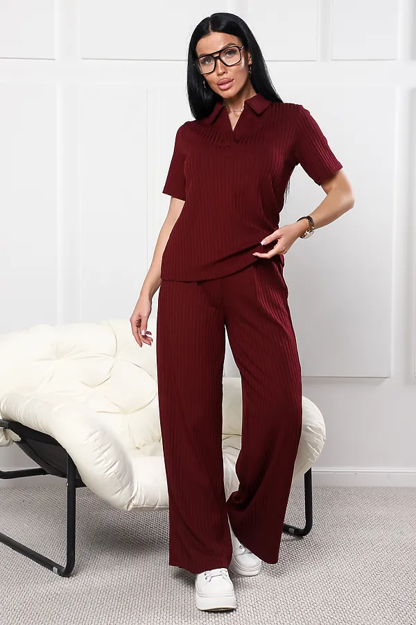 Костюм с брюками 26009К НАТАЛИ, бордо - фото 2