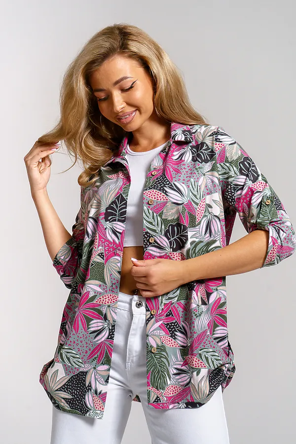 Рубашка 36968 НАТАЛИ, малина - фото 2