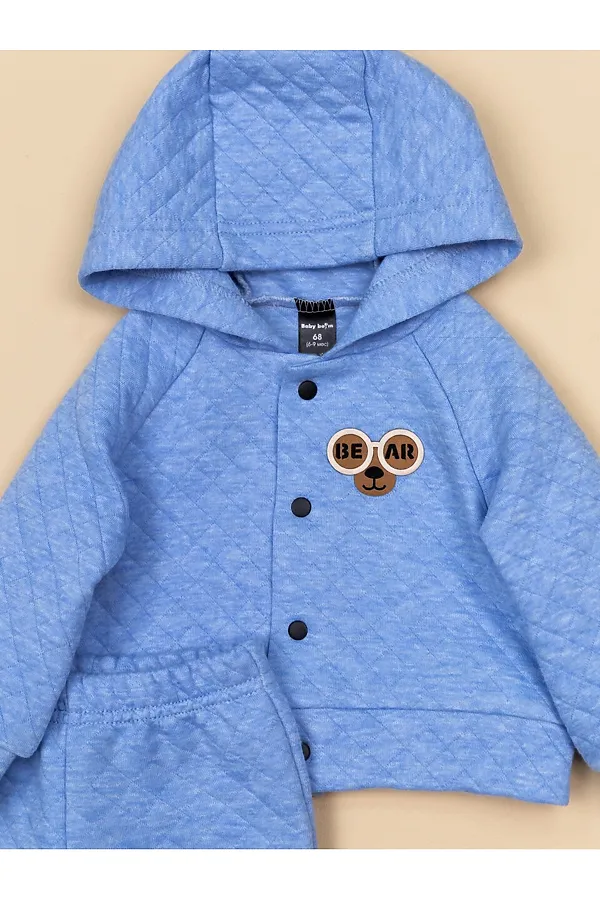 Комплект (Толстовка+Брюки) BABY BOOM, голубой меланж - фото 2