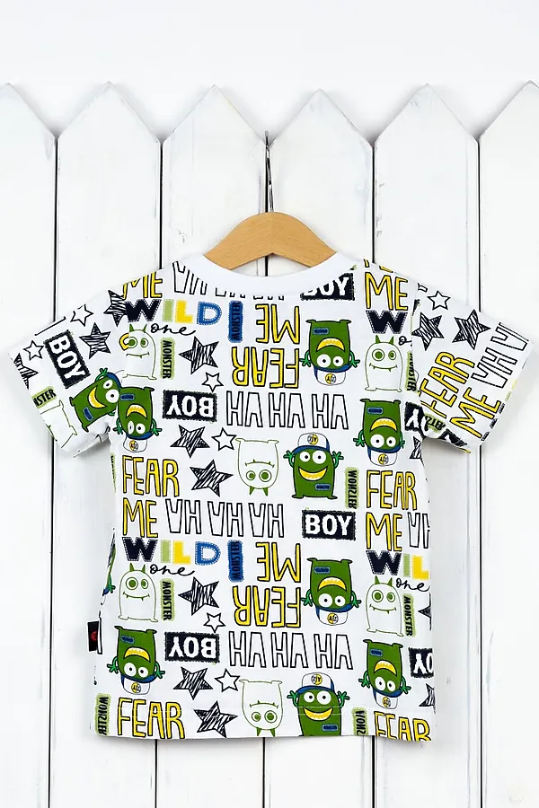 Футболка BABY BOOM, монстры хаки на белом - фото 2