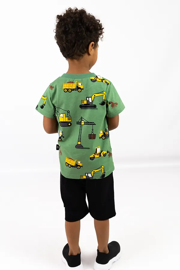 Футболка BABY BOOM, техника на зелёном фоне - фото 2