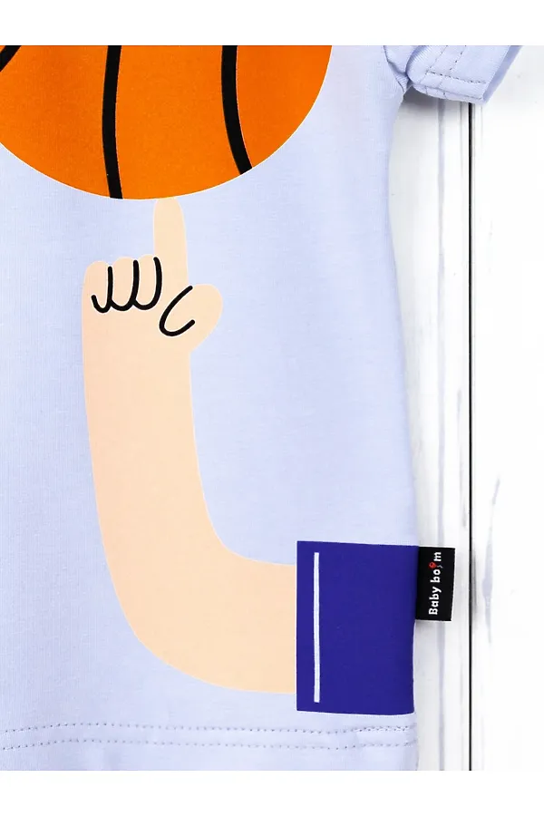 Футболка BABY BOOM, серо-голубая/печать - фото 2