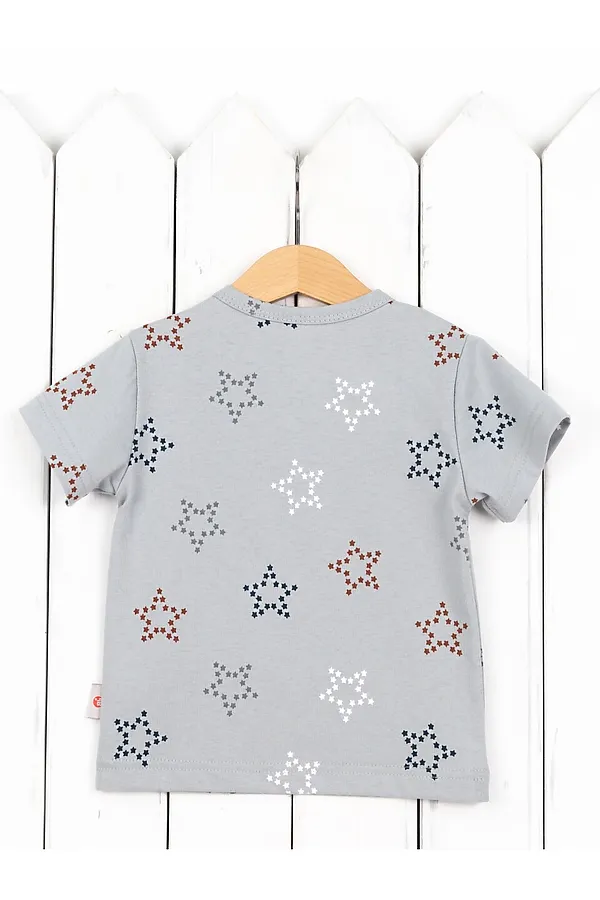 Футболка BABY BOOM, звёзды на светло-сером - фото 2