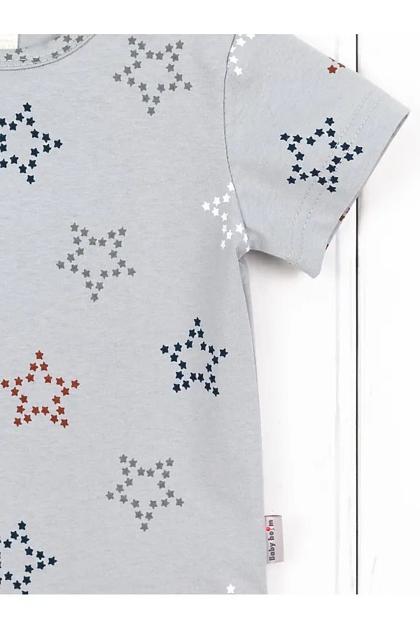 Футболка BABY BOOM, звёзды на светло-сером - фото 2