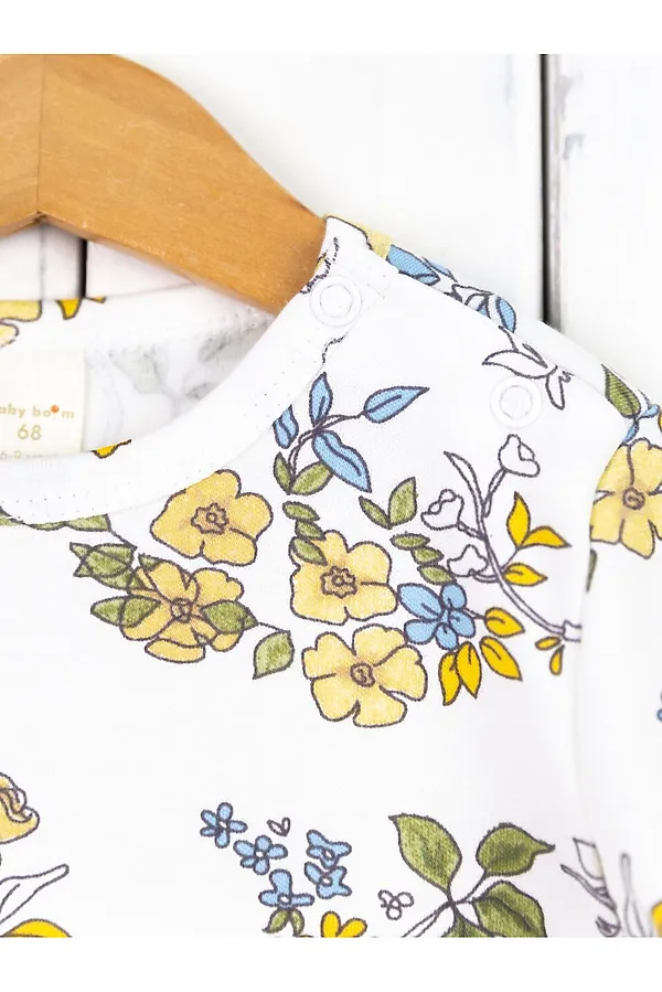 Футболка BABY BOOM, "цветы ар-нуво" на молоке - фото 2