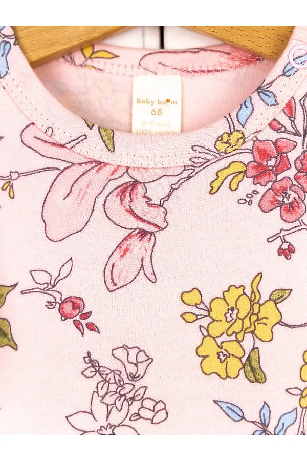 Футболка BABY BOOM, "цветы ар-нуво" на розовом - фото 2